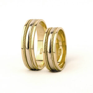Argollas De Matrimonio Bicolor oro 18K