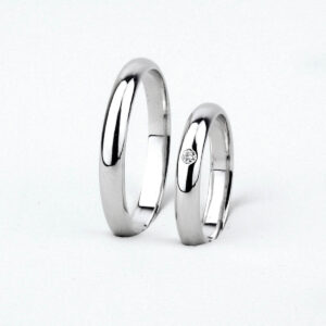 Argollas de Matrimonio Modelo Inglés oro 18k con diamante