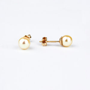 Aros perla casquilla cultivada oro 18k Talla 2