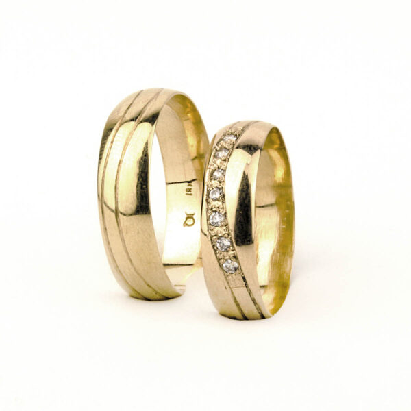 Argollas de Matrimonio Oro Amarillo 18K con  Circones