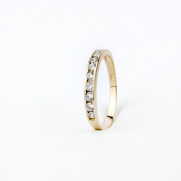 Anillo cintillo en riel oro 18k con 11 circones