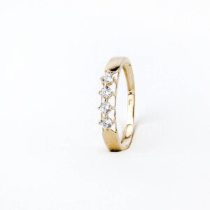Anillo cintillo oro 18k con 5 circones