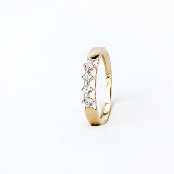Anillo cintillo oro 18k con 5 circones