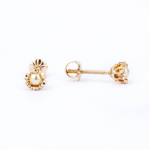 Aros perla cultivada cuello de payaso oro 18k Talla 1