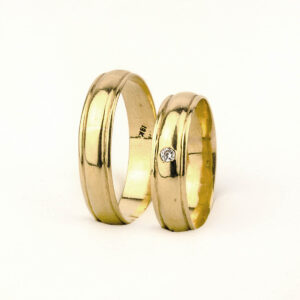 Argollas de Matrimonio Oro Amarillo 18 k Modelo Francés