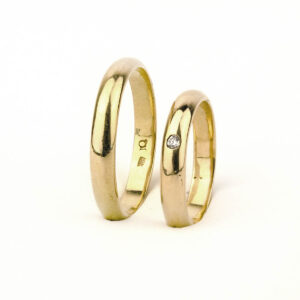 Argollas de Matrimonio Oro Amarillo 18k Modelo Inglés Circon