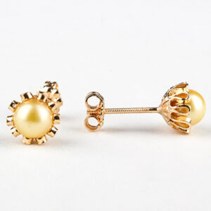 Aros perla cultivada cuello de payaso oro 18k Talla 4
