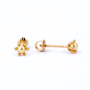 Aros perla cultivada pistilo oro 18k Talla 1