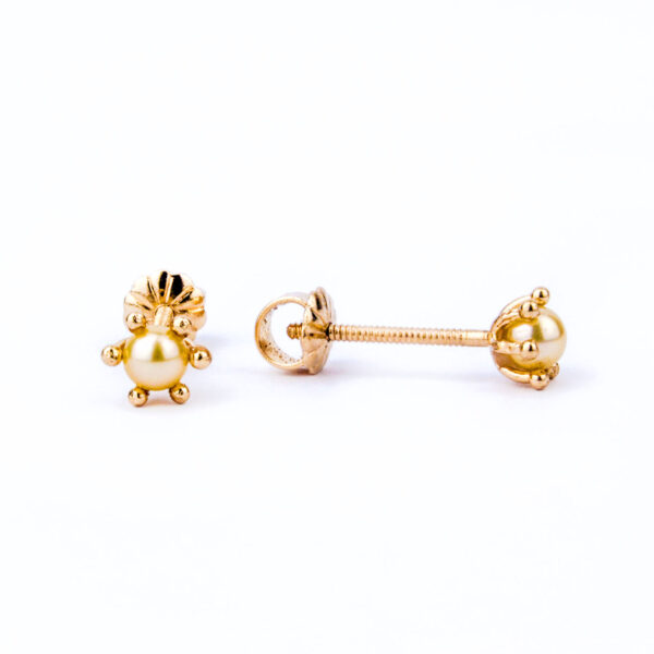 Aros perla cultivada pistilo oro 18k Talla 1