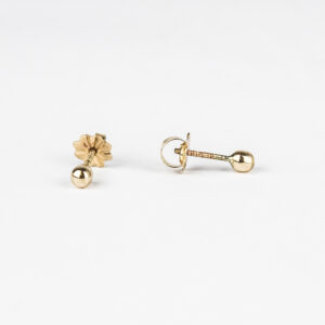 Aros bolita bebé oro 18k Talla 1