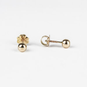 Aros bolita bebé oro 18k Talla 2