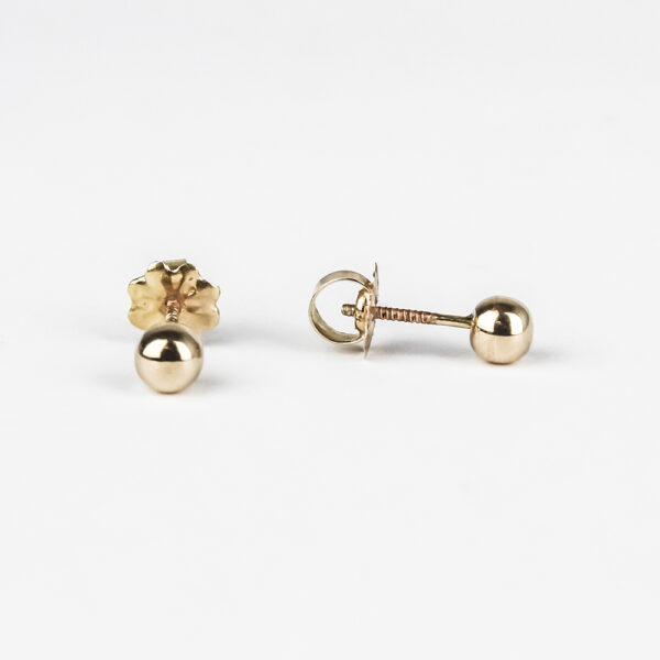 Aros bolita bebé oro 18k Talla 2