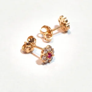 Aros Roceta talla 2 oro 18k con circones, vista 1