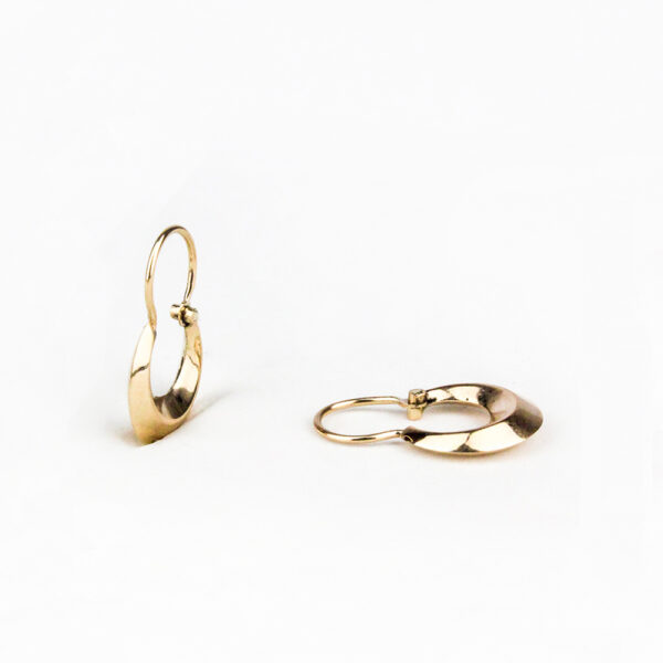Aros argolla bote argentino de oro 18k - Talla 1
