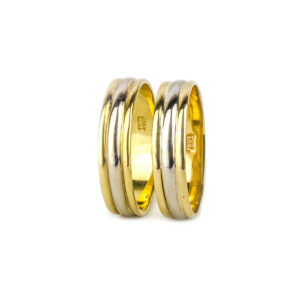 Argollas de Matrimonio Bicolor  oro 18k