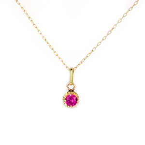 Colgante chatón Talla 1 de oro 18k y cadena limada
