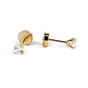 Aros abridores de oro con circón 18k