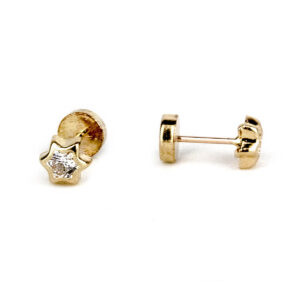 Aros abridores estrellas de oro 18k con circón