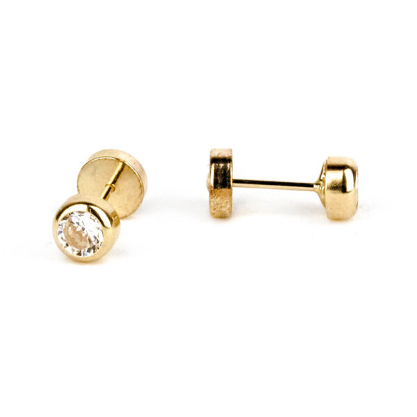 Aros abridores de oro 18k con circón