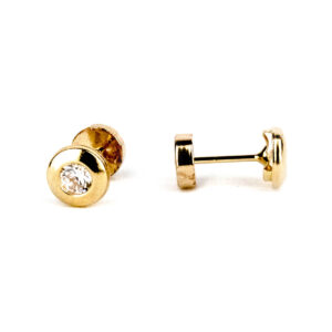 Aros abridores de oro 18k con circón