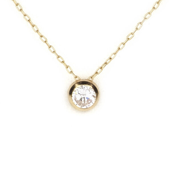 Colgante punto de luz de oro 18k y cadena limada