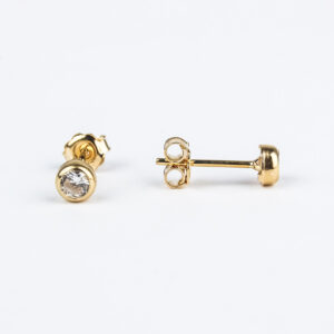 Aros de oro 18k punto de luz de Talla 1