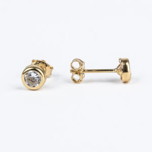 Aros de oro 18k punto de luz Talla 3
