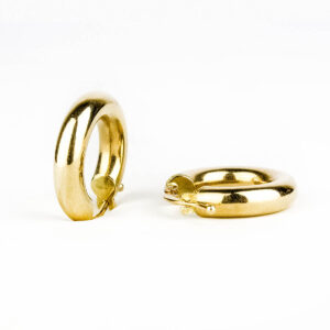 Aros de oro 18k tubo grueso Italiano