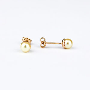 Aros perla casquilla cultivada oro 18k Talla 1