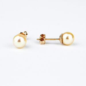 Aros perla casquilla cultivada oro 18k Talla 3