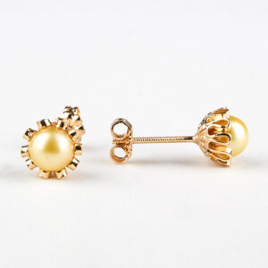 Aros perla cultivada cuello de payaso oro 18k Talla 4