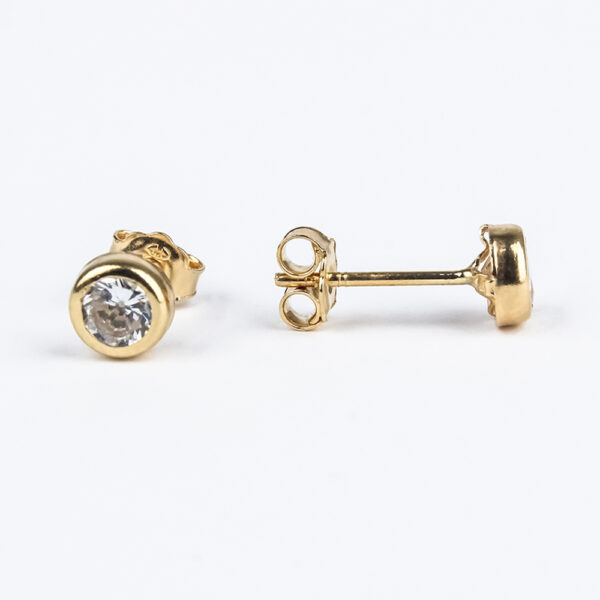 Aros de oro 18k punto de luz Talla 4
