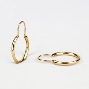 Aros argolla tubo gancho oro 18k talla 3