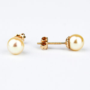 Aros perla casquilla cultivada oro 18k talla 4
