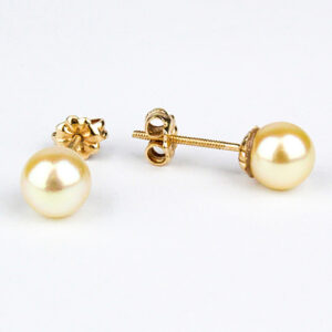 Aros perla casquilla cultivada oro 18k talla 5