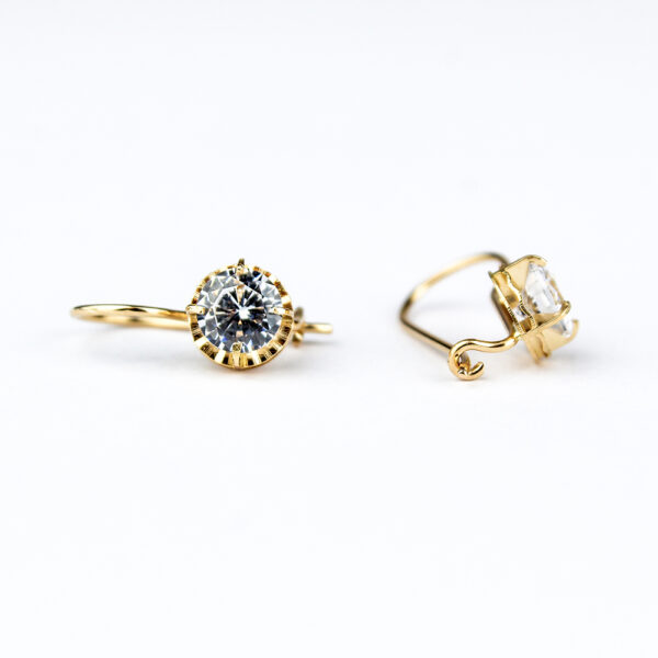 Aros chatón gancho fijo oro 18k talla 4