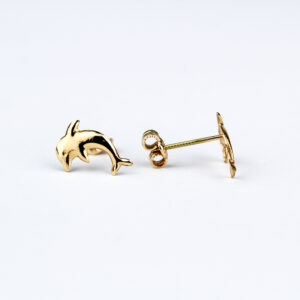 Aros delfín oro 18k talla 2