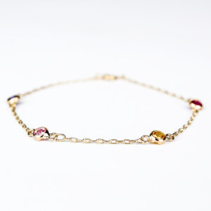 Pulsera piedras colores oro 18k