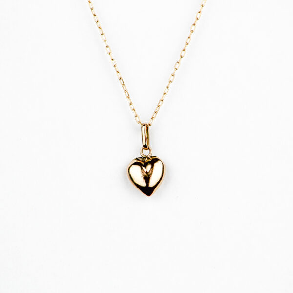 Colgante corazón número 2 oro 18k