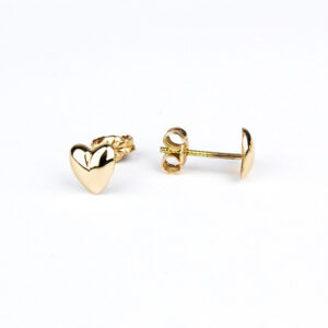 Aros corazón oro 18k talla 2
