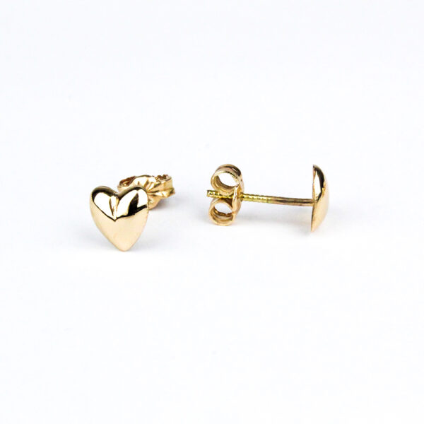 Aros corazón oro 18k talla 2
