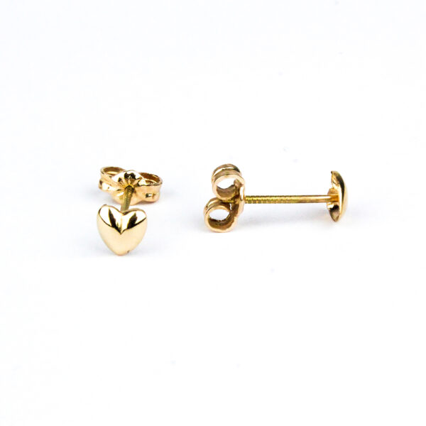 Aros corazón oro 18k talla 1