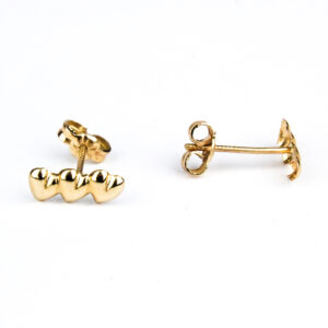Aros de oro 18k triple corazón talla 1