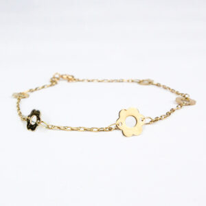 Pulsera flores oro 18k