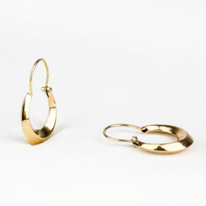 Aros argolla bote argentino oro 18k talla 3