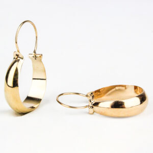 Aros argollas bote oro 18k talla 5