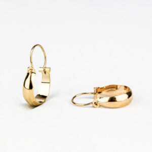 Aros argollas bote oro 18k talla 2