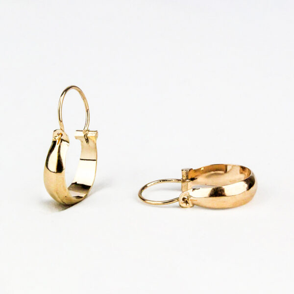 Aros argollas bote oro 18k talla 2