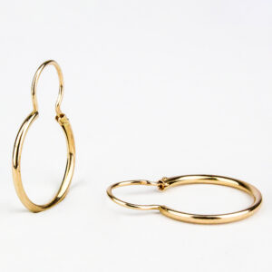 Aros argolla tubo gancho oro 18k talla 5