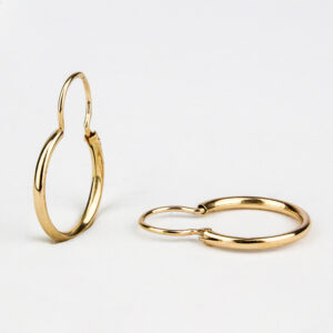 Aros argolla tubo gancho oro 18k talla 4